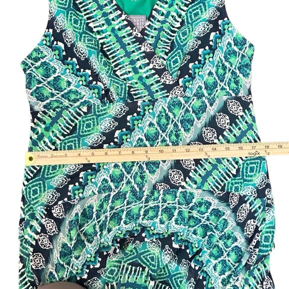 Rabbit Rabbit Rabbit Dress Womens SZ 12 Navy Blue Green Flowy Midi Boho 70's - Picture 11 of 13